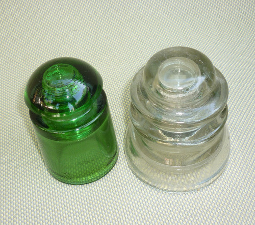 Antiguos Aisladores Vidrio X 2 1