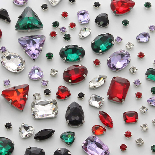 Diamantes De Imitacion Para Coser, 100 Pcs Formas Mixtas- 03 0
