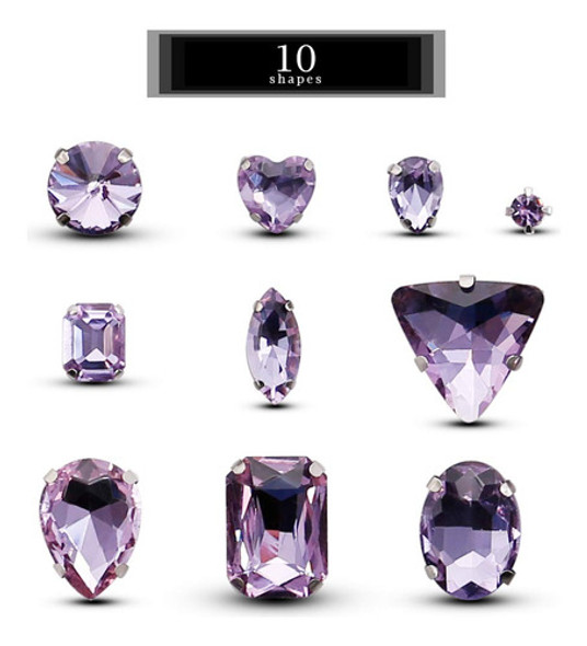 Diamantes De Imitacion Para Coser, 100 Pcs Formas Mixtas- 03 1