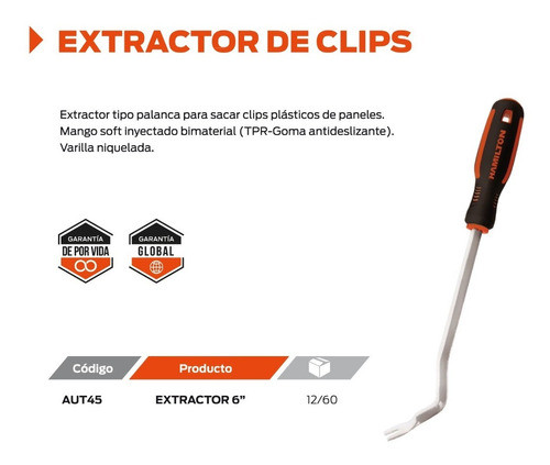 Extractor Clips Paneles Tapizados Grampas Hamilton Aut 45 1