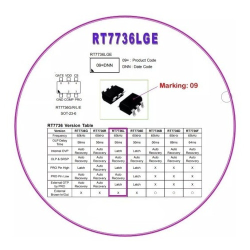Integrado Rt7736 Rt7736bge Rt7736blge Sot23 1