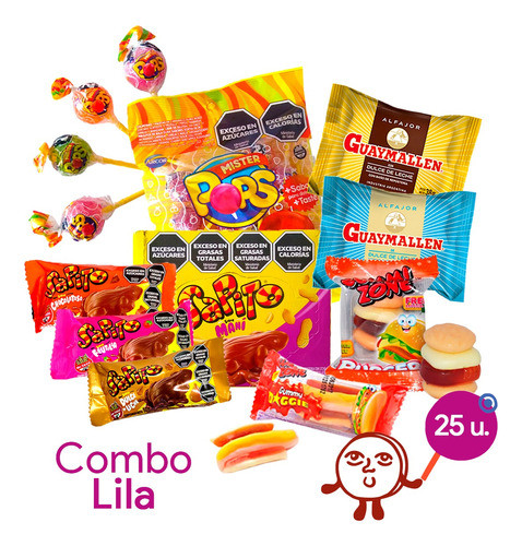 Combo De Golosinas Lila 25 Chicos - Delipop Dulcería 1