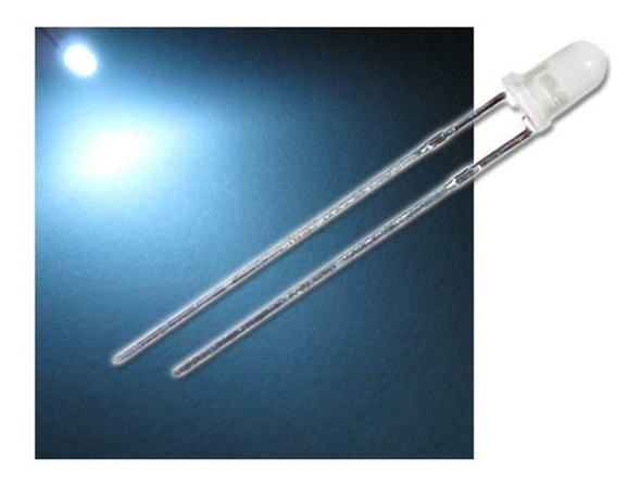 10 Led 3mm Blanco Difuso 1