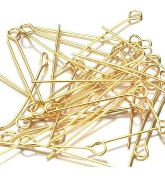 1000 Peças Alfinete Contra Pino 32mm- Dourado- Bijuterias 0