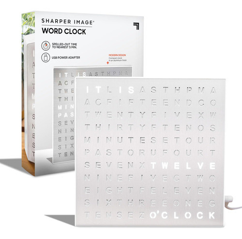 Sharper Image® Reloj De Palabras Con Luz Led, Diseno Moderno 0