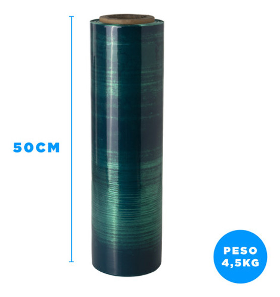 Rollo Papel Film Stretch Virgen Verde  50cm Embalaje 4.5 Kg 1
