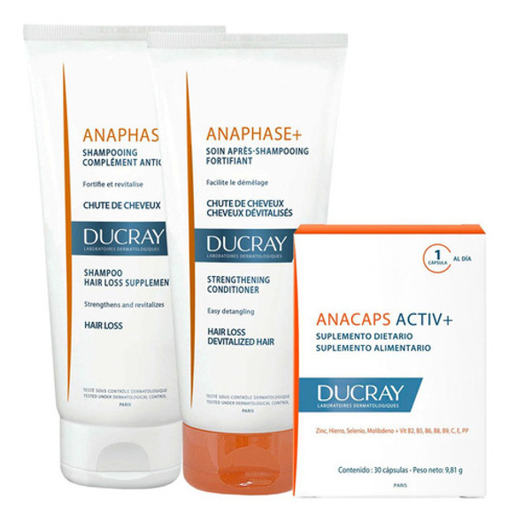 Combo Ducray Anacaps + Anaphase Shampoo 200 + Acondicionador 0