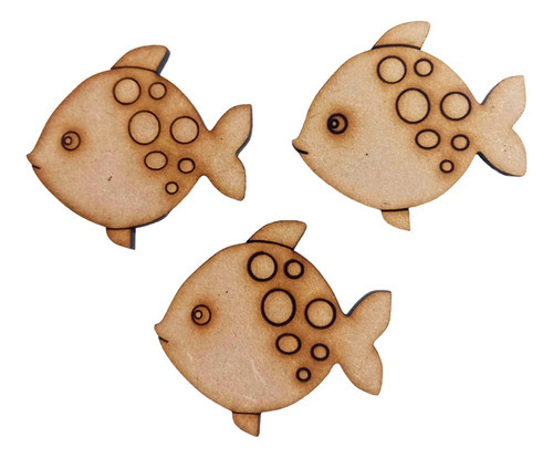20 Peces Pez Pescadito 10cm Fibrofacil Mdf Figura 0