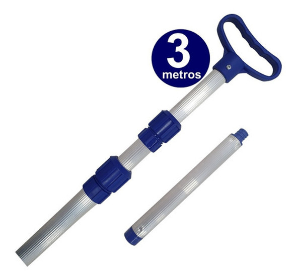 Cabo De  Alumínio 3 M Para Limpeza Piscina + Pont. Vassoura 1 Cabo De  Alumínio 3 M Para Limpeza Piscina + Pont. Vassoura 1