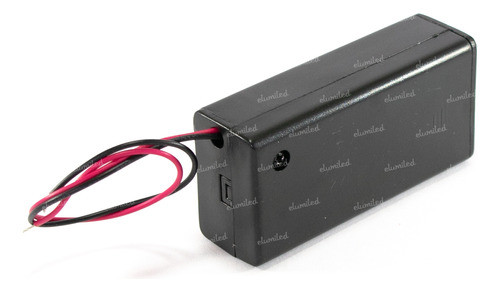 4 Porta Bateria 9v Con Tapa Switch Y Cable 15cm 1
