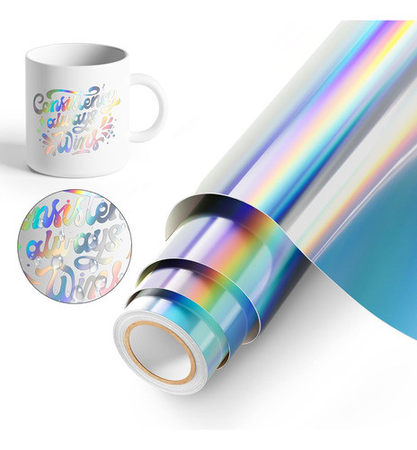 Rollo De Vinilo Plateado Holografico 30cm X 1.8mts 0