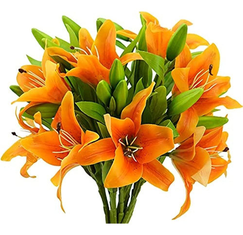 Minyulua 8 Piezas De Flores De Lirio De Tigre Artificiales N 0