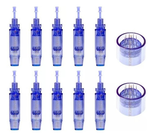 Kit 10 Agulhas Cartucho Caneta Derma Pen 12 Pontas 0