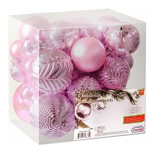 Bolas Para Arbol De Navidad X36u.- 4/6/8cm- Rosa 1 Bolas Para Arbol De Navidad X36u.- 4/6/8cm- Rosa 1