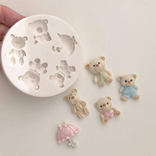 Molde De Silicone Ursos Ursinhos Para Decorar 1