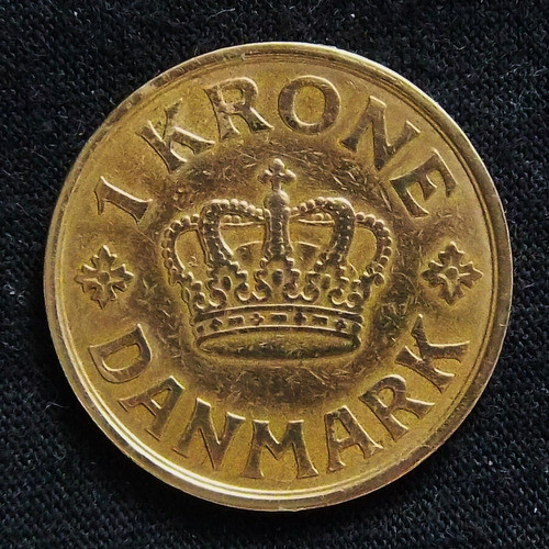 Dinamarca 1 Corona 1929 Muy Bueno Km 824.2 0