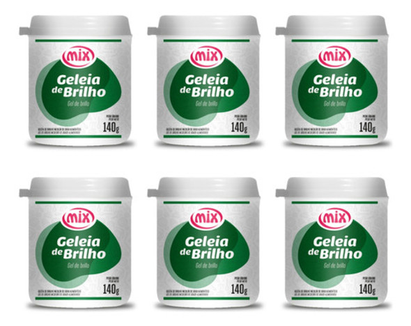 Kit 6 Geleia De Brilho 140g Mix 0