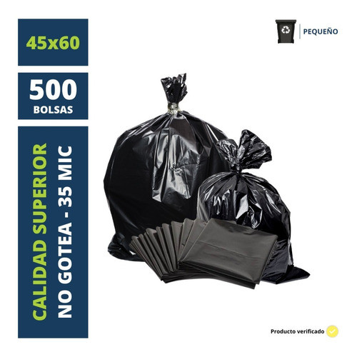 500 Bolsa De Residuo Consorcio Basura Negras Resisten 45x60 0