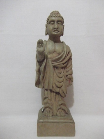 B. Antigo - Escultura Indiana Em Madeira De Buda Da Benção 0