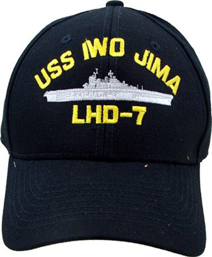 Ee. Uu. Gorra Béisbol Bordada Uss Iwo Jima Lhd-7 Color Azul 0