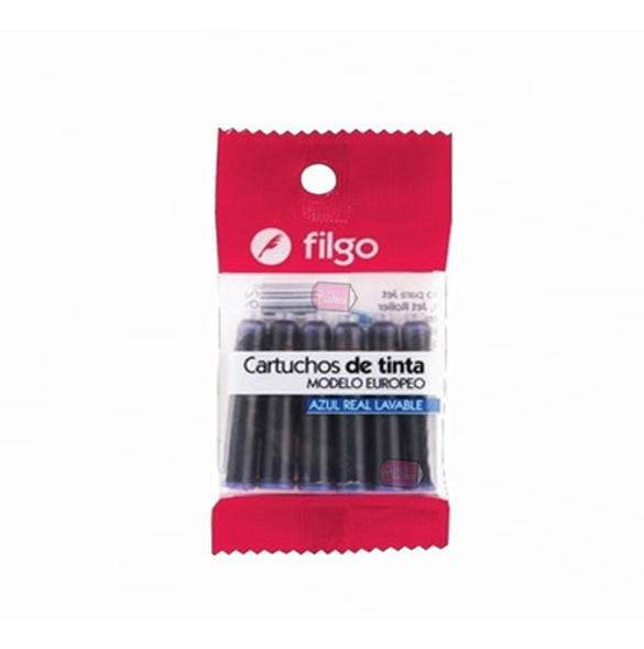 Cartuchos Filgo Tinta Azul Escolar Para Pluma / Roller X6 U 0