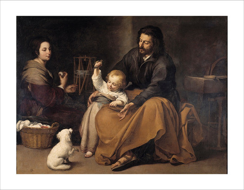 Lamina Fine Art Sagrada Famila Con Un Pajaro Murillo 77x60 0