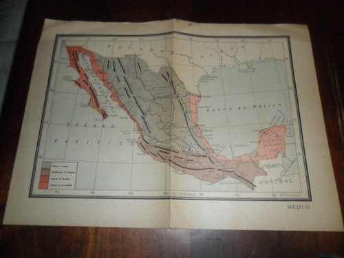 Antiguo Mapa Plano Mejico Mexico Dibujo Floreal Rossi 0