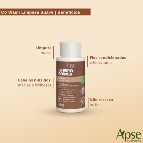 Co Wash Para Cabelos Crespos Apse Crespo Power 100ml 1