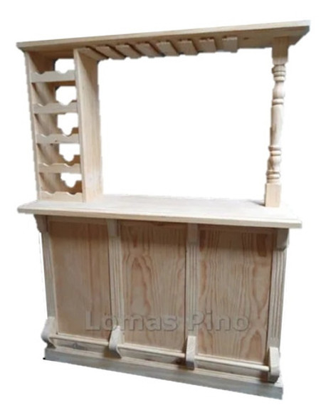 Barra Recta 100 Cm En Madera De Pino 0