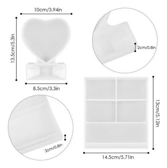 Molde De 3 Peças Para Fazer Molduras De Fotos De Resina Com 1