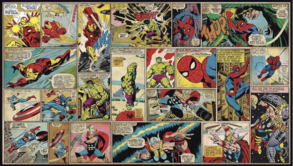 Vinilo Decorativo Pared [1c41qqqo] Comic Marvel 3.2m X 1.8m 1