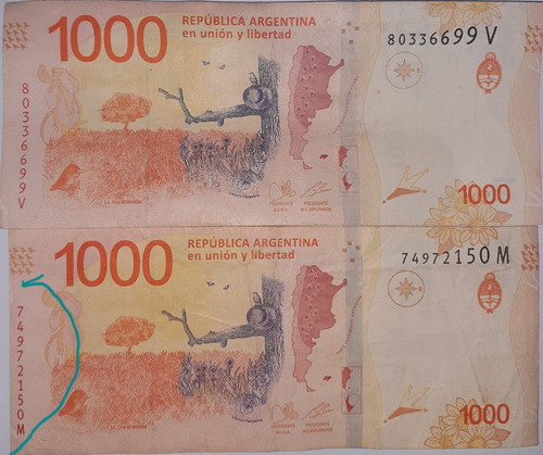 Billete De $1000 Con Error De Corte 0