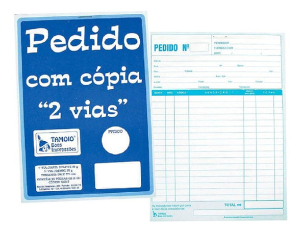 Bloco Talão De Pedido C/ 2 Vias 25x2 Folhas 108x155mm Tamoio 0