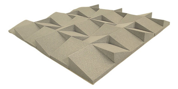 Pack 4 Paneles Acústicos Cuña 3d Color Avena 60x 60cm 60 Mm 0