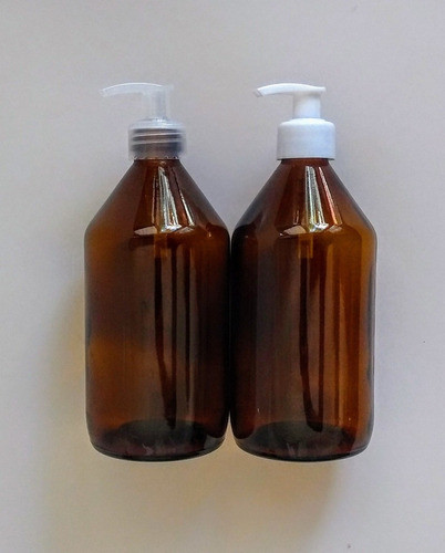 Frasco 500cc Vidrio Ambar + Valvula Cremera 35 U 1