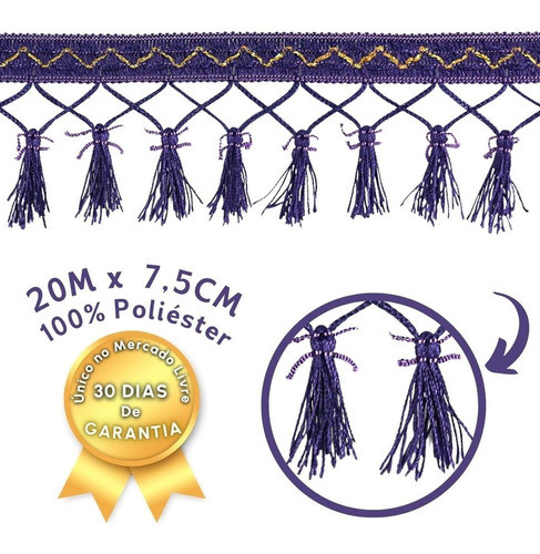 Pingente De Seda Tassel - Fita- Roxo C/20m- Nybc 1