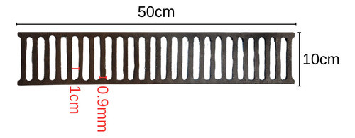Reja Canaleta 10 X 50 Sin Marco Hierro Fundido Pintado 1