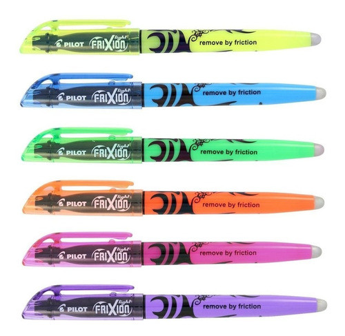 Pack X 6 Colores D Resaltadores Flúo Pilot Frixion Borrables 0