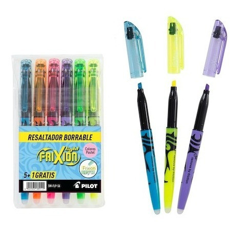 Pack X 6 Colores D Resaltadores Flúo Pilot Frixion Borrables 1