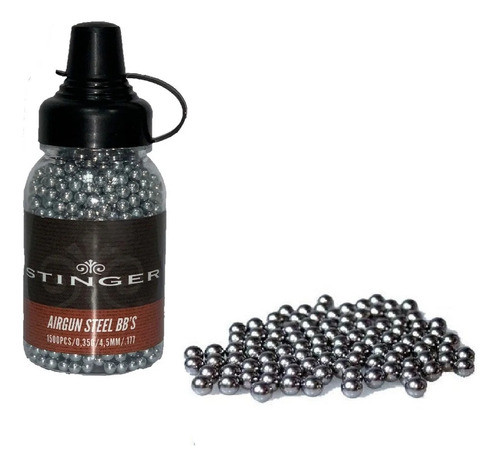 Balines Stinger Niquelados Cal.4.5mm Bbs X 1500 Unidades  70 1