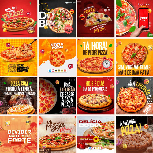 267 Pack Artes Canva Pizzaria, Feed Instagram +3 Bônus 1