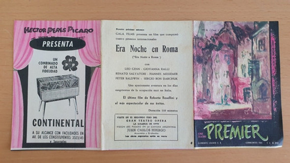Programa Cine Teatro Premier - Una Larga Ausencia 1962 0
