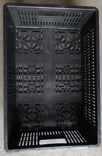Bandeja Plastica 60x40x20 Reforzada Apilable Negro X 10 Un 1