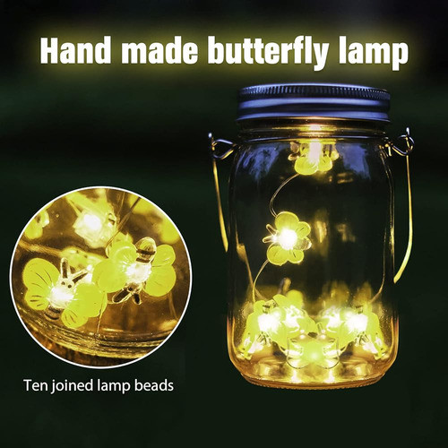 Mason Jar Light Linterna Solar Colgante Luces Al Aire Libre 1