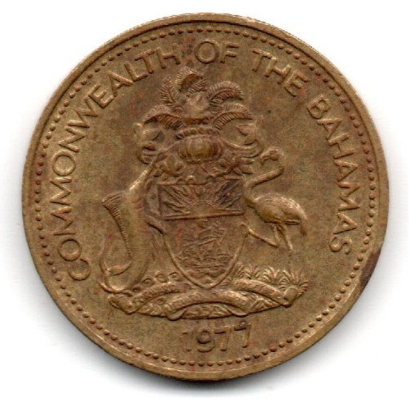 Bahamas Moneda 1 Cent Año 1977 Km#59 1