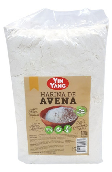Harina De Avena Yin Yang Fuente De Fibra Apto Veganos X500g 0