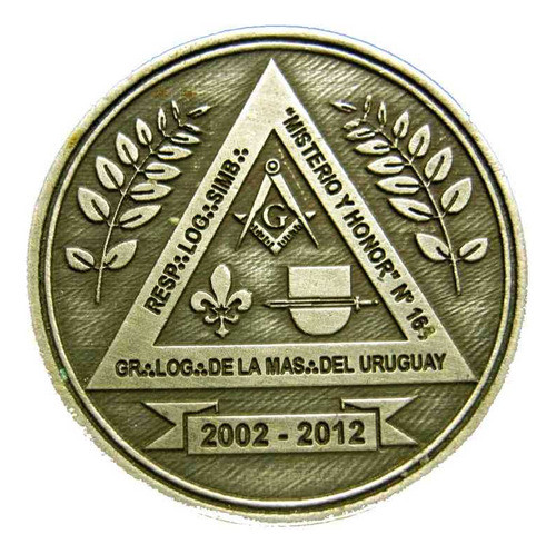 Gran Medalla Masónica 10 Anivers Logia N164 Misterio Y Honor 1