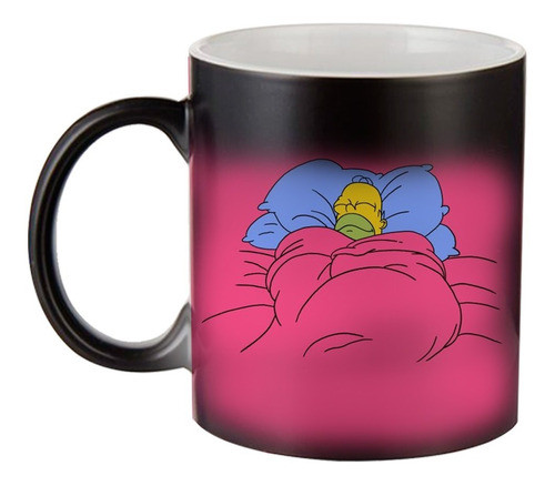 Taza Mágica Cerámica - Homero Acostado - Los Simpsons 0