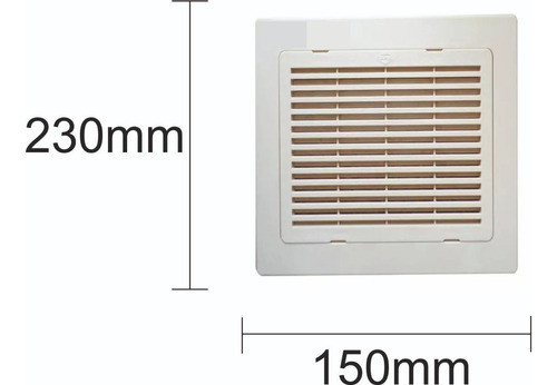 Rejilla Clip  Ventilacion Durlock 230x150 Mm. Color Beige 1
