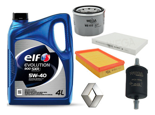 Kit Filtros Renault Kwid + Aceite Elf 900 Sxr 5w40 4l 0